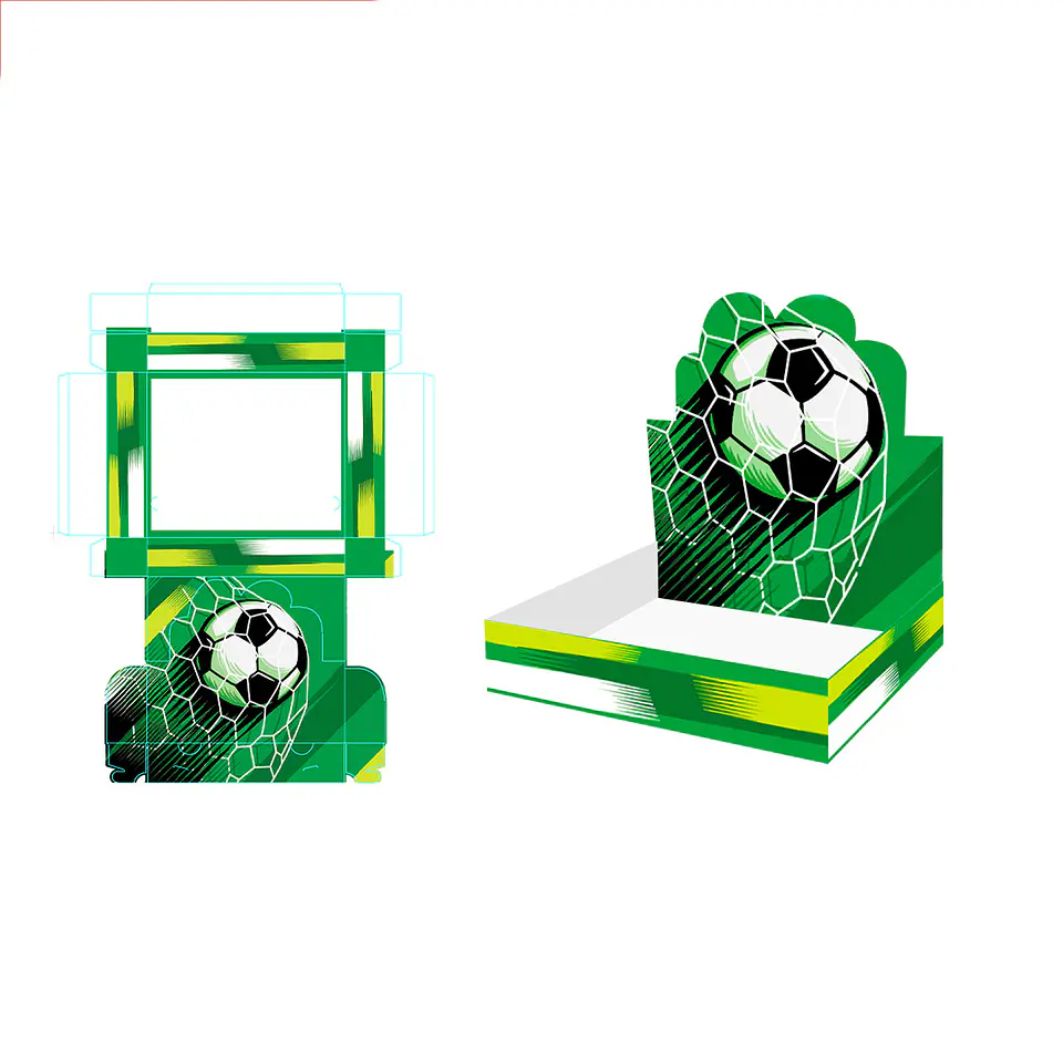 Caja de regalo plegable diseño fútbol 30*25*6cm 6pcs 1