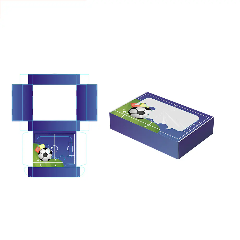 Caja de regalo plegable diseño fútbol 28*23*6.5cm 6pcs