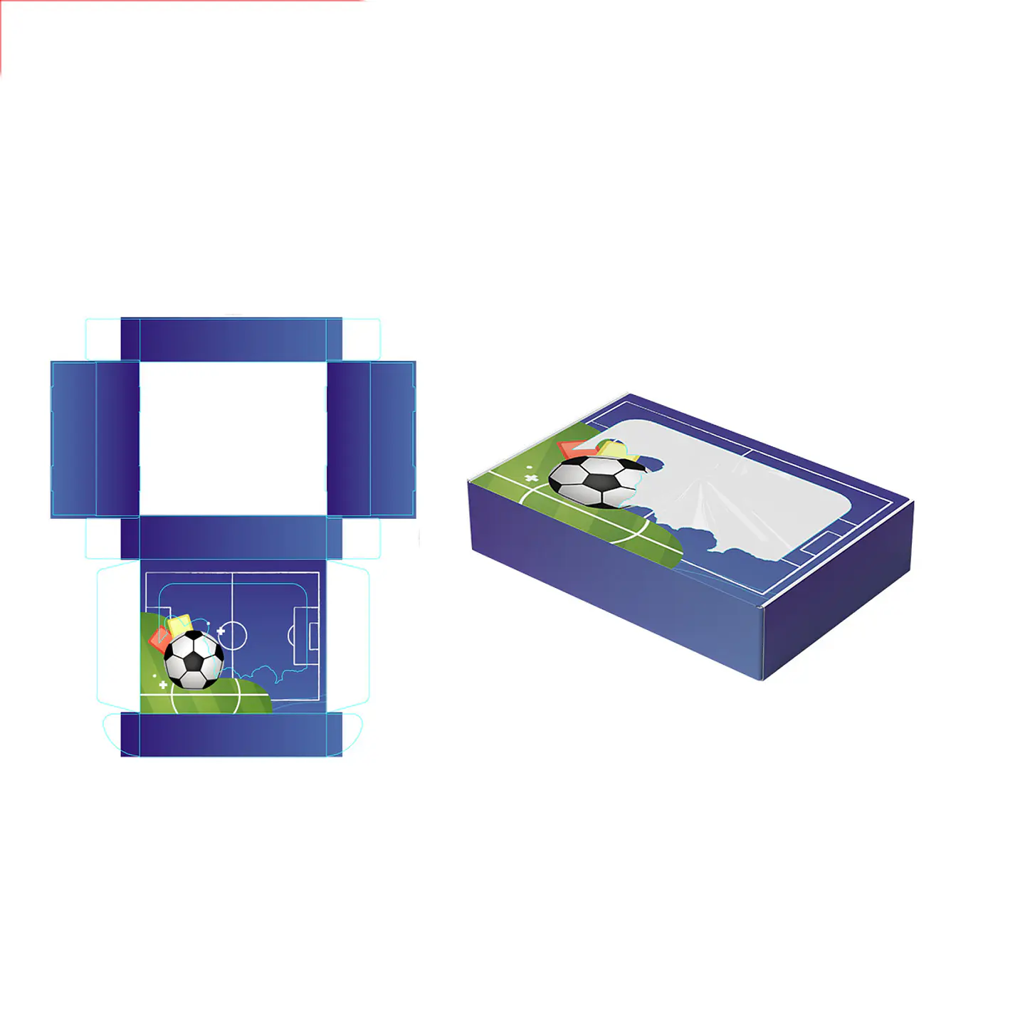 Caja de regalo plegable diseño fútbol 28*23*6.5cm 6pcs 1