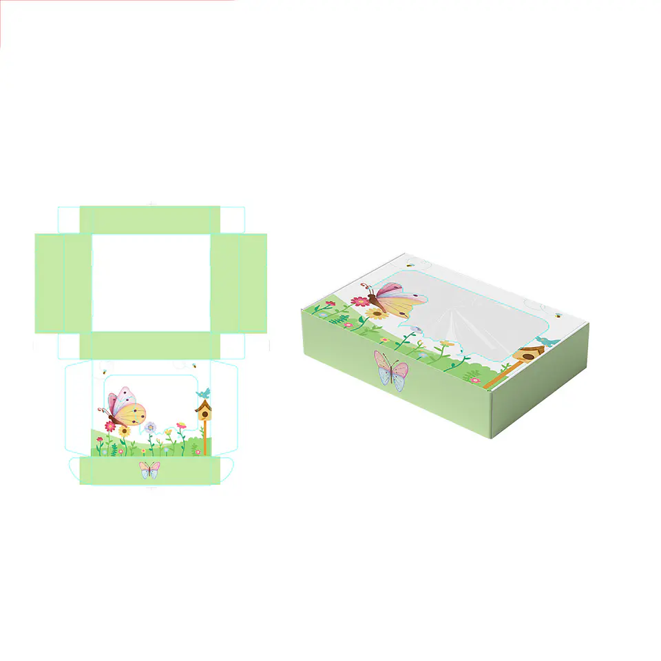 Caja de regalo plegable diseño mariposa 28*23*6.5cm 6pcs 1
