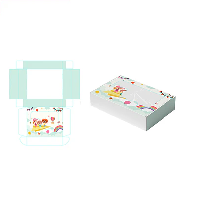 Caja de regalo plegable diseño niño y niña 28*23*6.5cm 6pcs