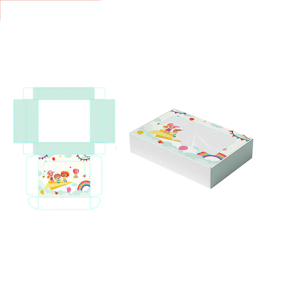 Caja de regalo plegable diseño niño y niña 28*23*6.5cm 6pcs 1