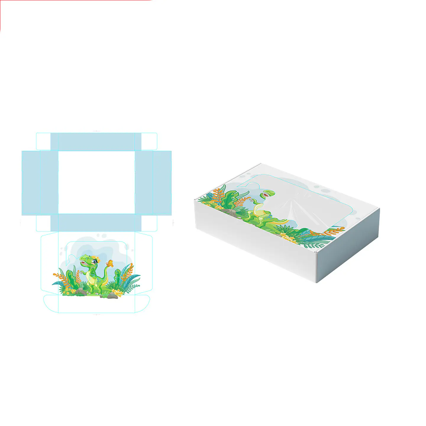 Caja de regalo plegable diseño dinosaurio 28*23*6.5cm 6pcs 1