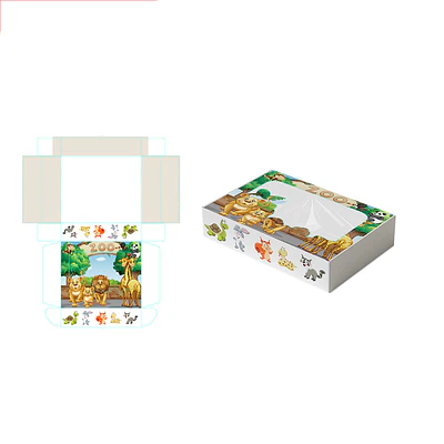 Caja de regalo plegable diseño zoológico 28*23*6.5cm 6pcs