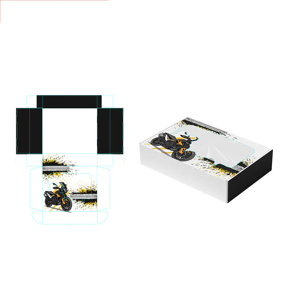 Caja de regalo plegable diseño motocicleta 28*23*6.5cm 6pcs