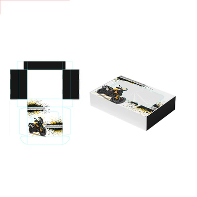 Caja de regalo plegable diseño motocicleta 28*23*6.5cm 6pcs