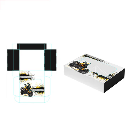 Caja de regalo plegable diseño motocicleta 28*23*6.5cm 6pcs