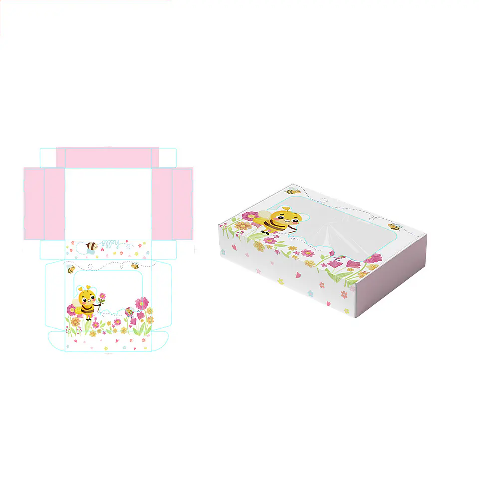 Caja de regalo plegable diseño abeja 28*23*6.5cm 6pcs 1