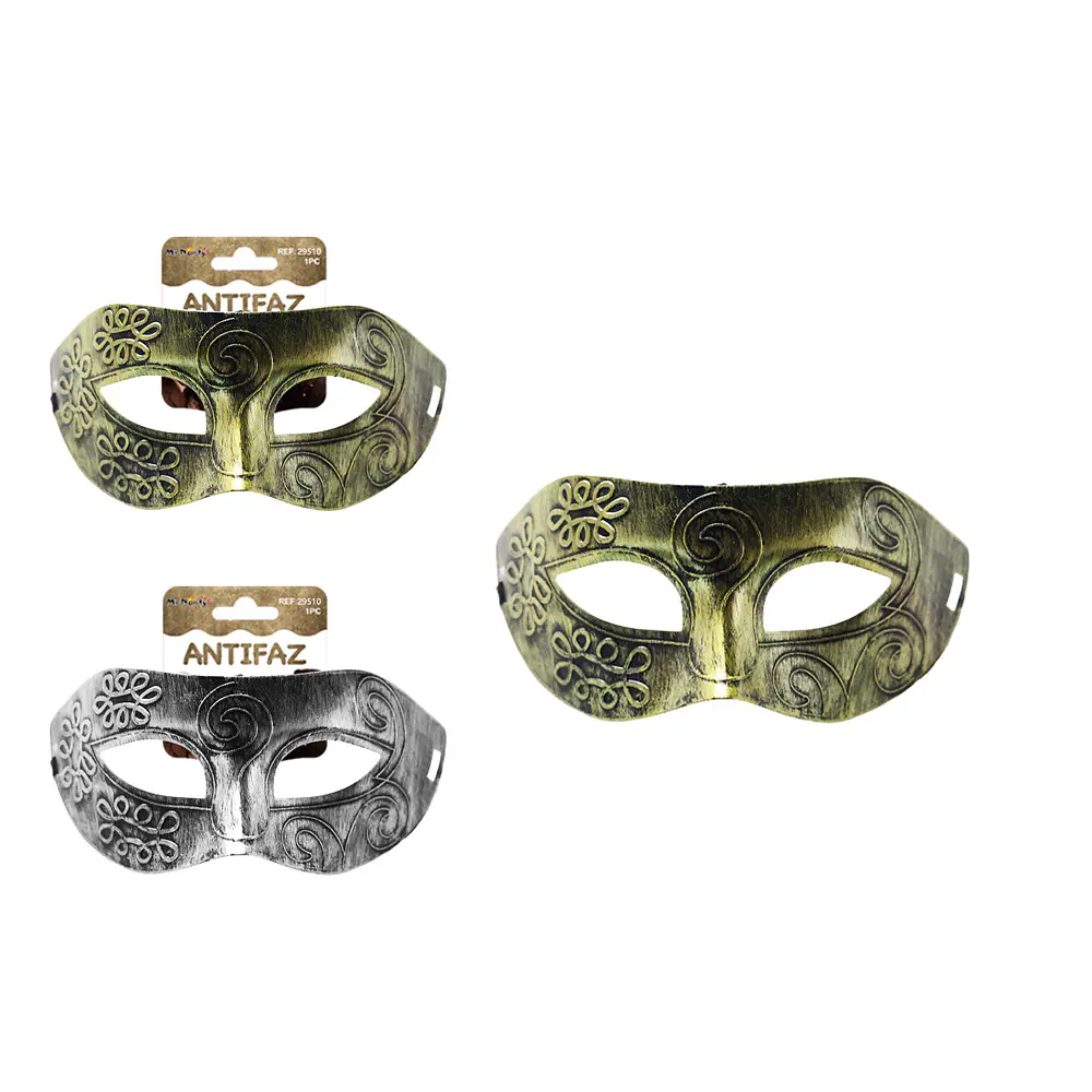 Antifaz de fiesta tallada plana bronce antiguo 7.5*19cm Color Aleatorio