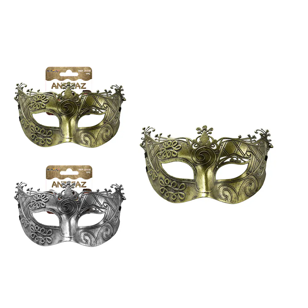 Antifaz de fiesta calada bella bronce antiguo 11.2*20.2cm Color Aleatorio