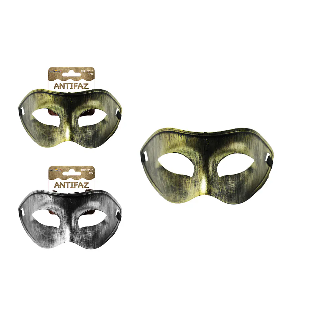 Antifaz de fiesta plana bronce antiguo 6.8*17.3cm Color Aleatorio
