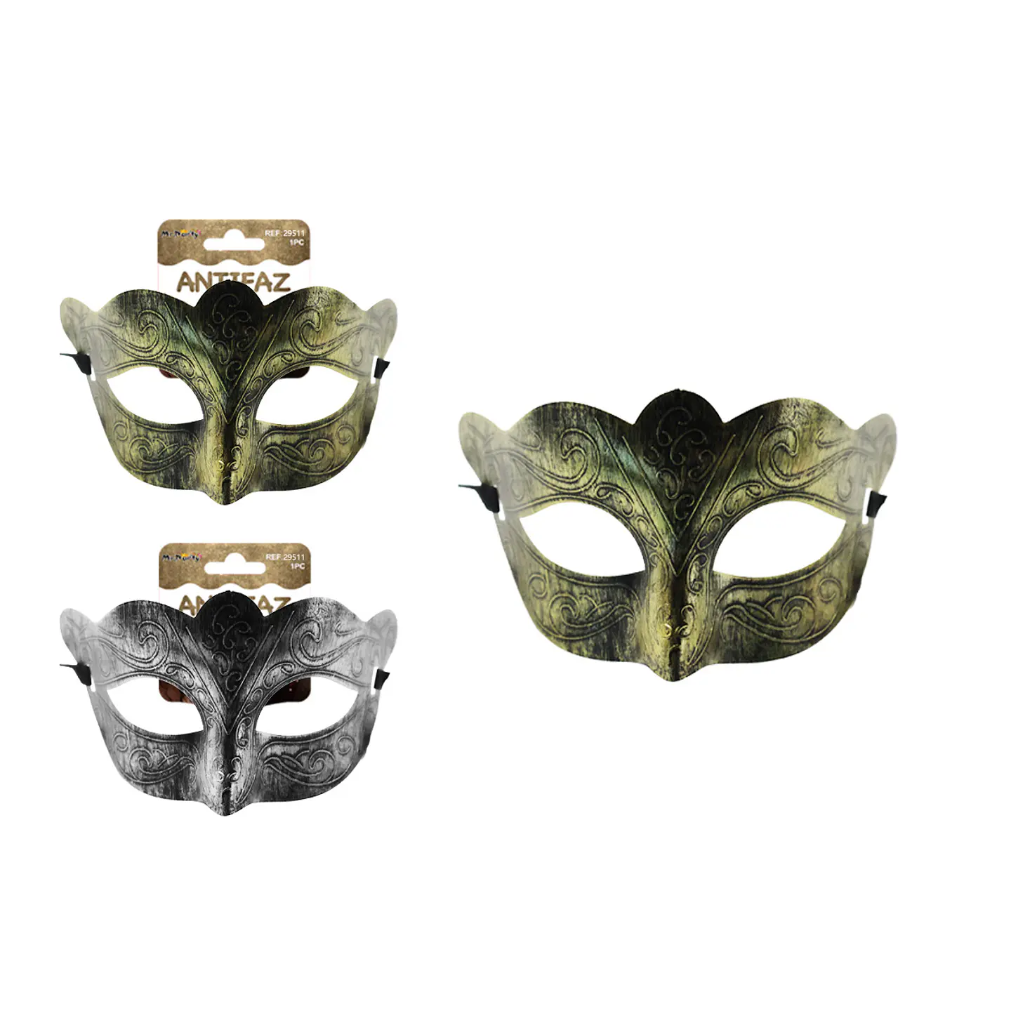 Antifaz de fiesta mariposa bronce antiguo 8.8*17cm Color Aleatorio 1