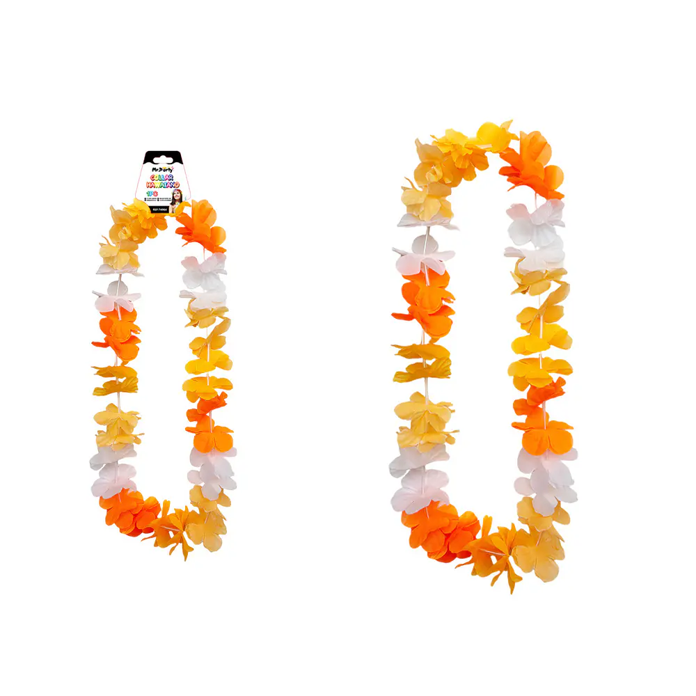 Collar hawaiano naranja