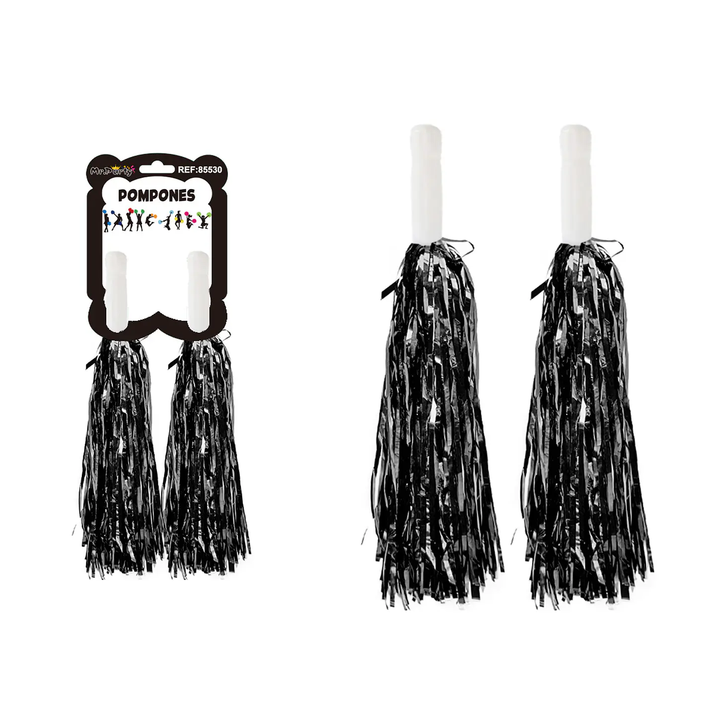 Pompones porrista negro 20g*2pcs 1
