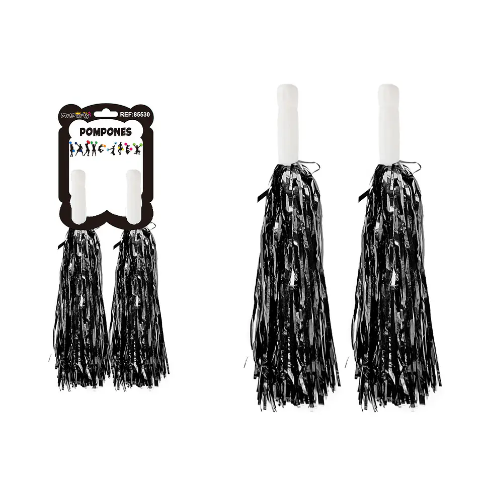 Pompones porrista negro 20g*2pcs 1