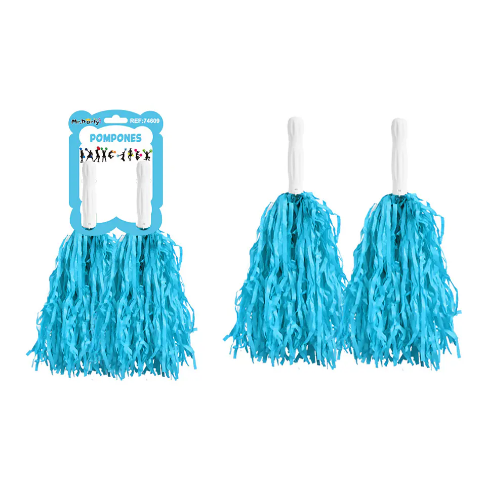 Pompones cheerleading color macaron azul claro 30g*2pcs 1