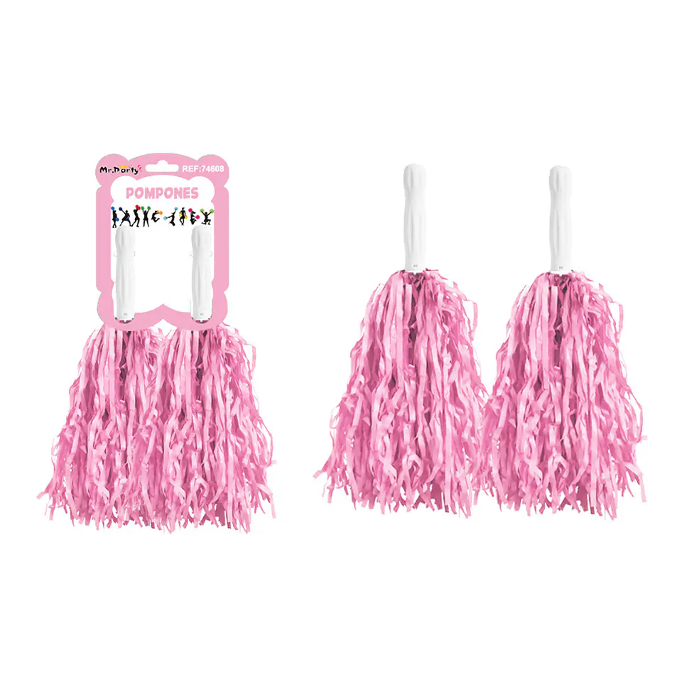 Pompones cheerleading color macaron rosa claro 30g*2pcs 1