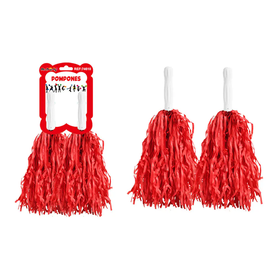 Pompones cheerleading color macaron rojo 30g*2pcs 1