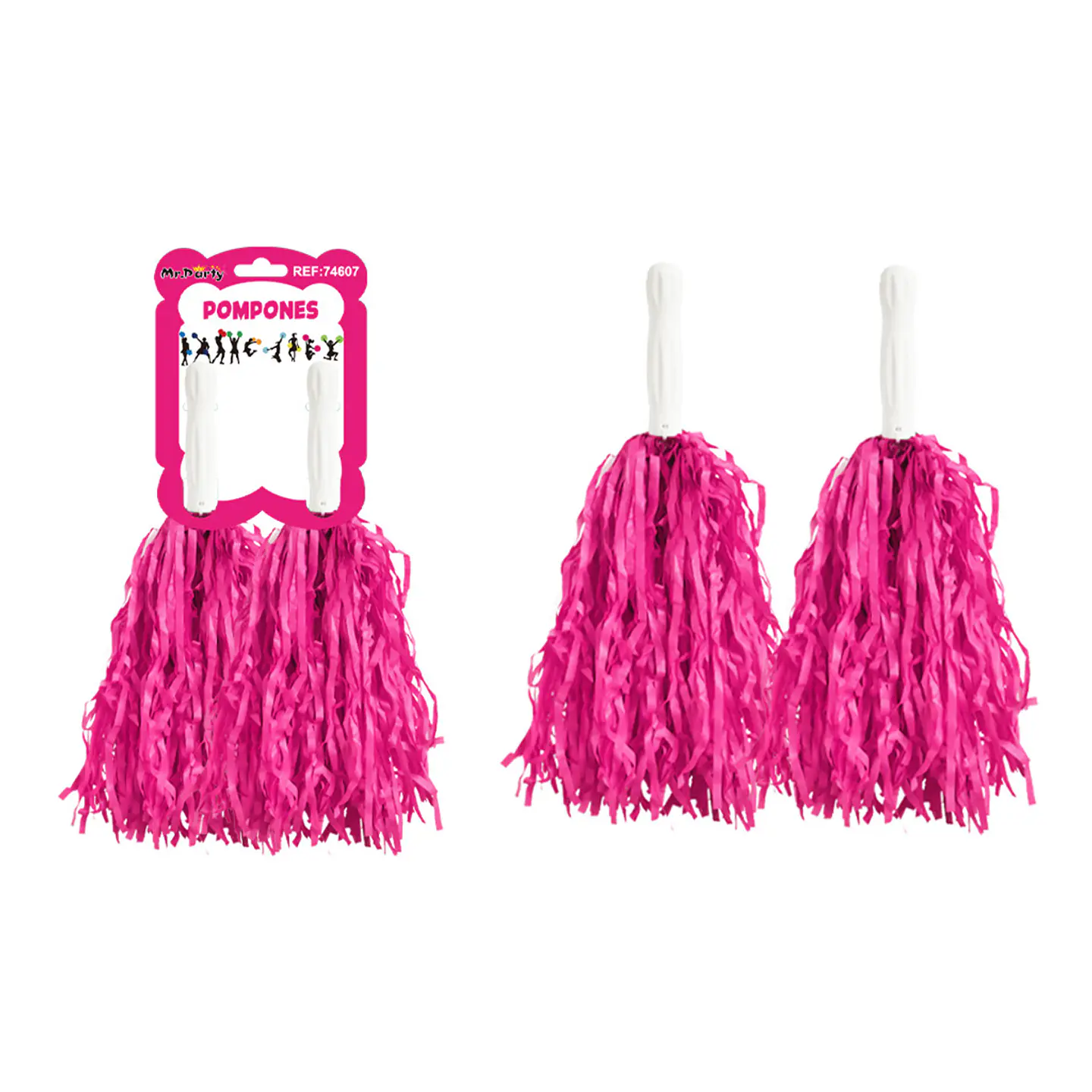Pompones cheerleading color macaron fucsia 30g*2pcs 1