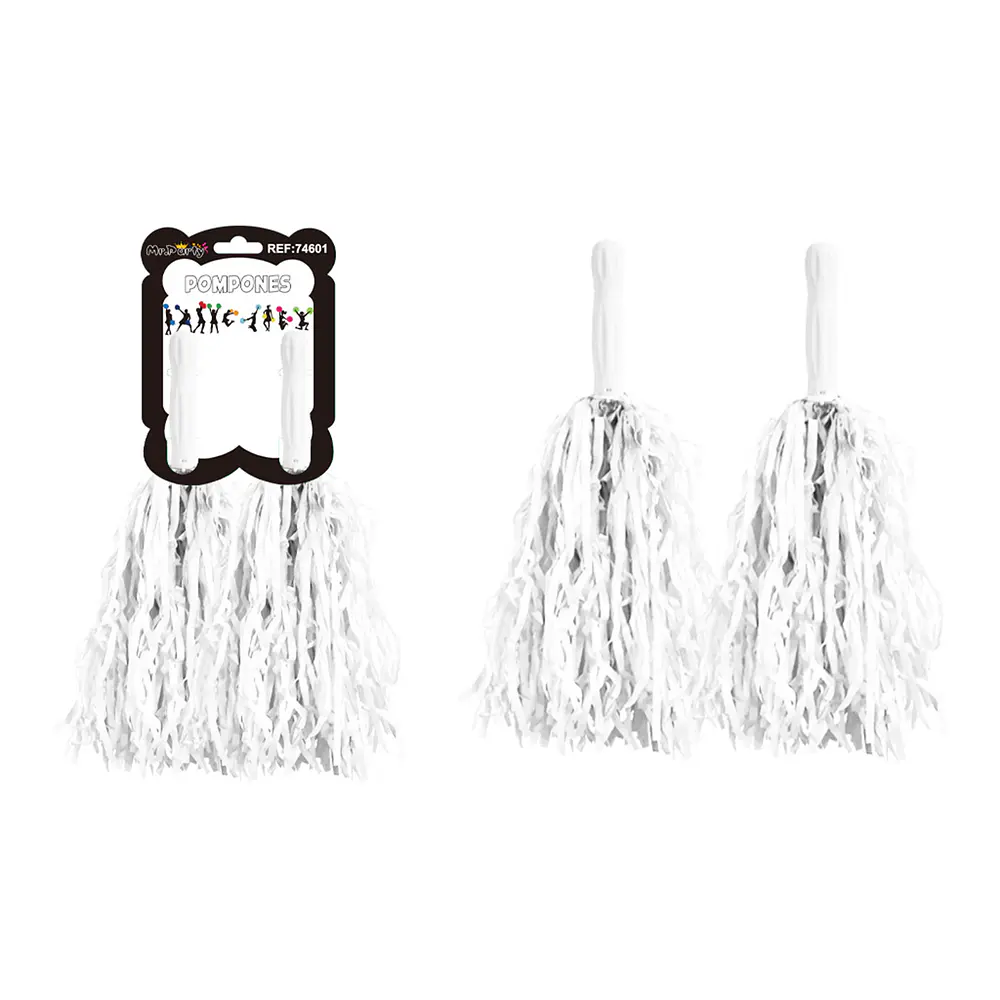 Pompones cheerleading color macaron blanco 30g*2pcs