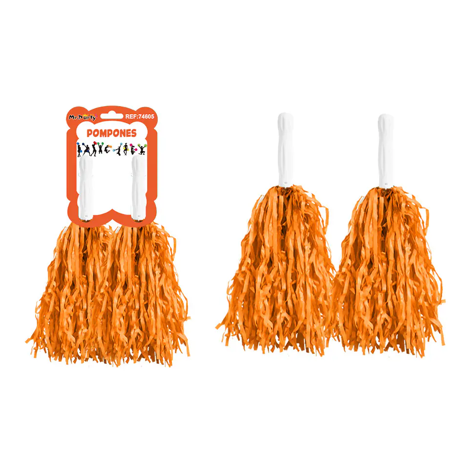 Pompones cheerleading color macaron naranja 30g*2pcs 1