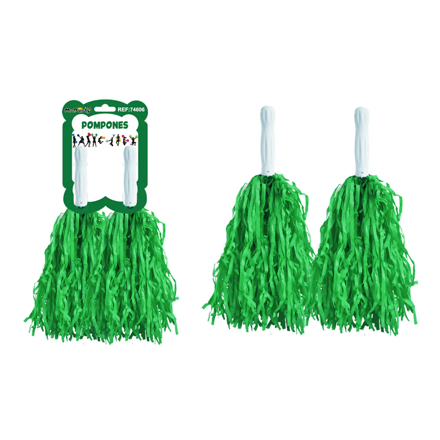 Pompones cheerleading color macaron verde 30g*2pcs 1