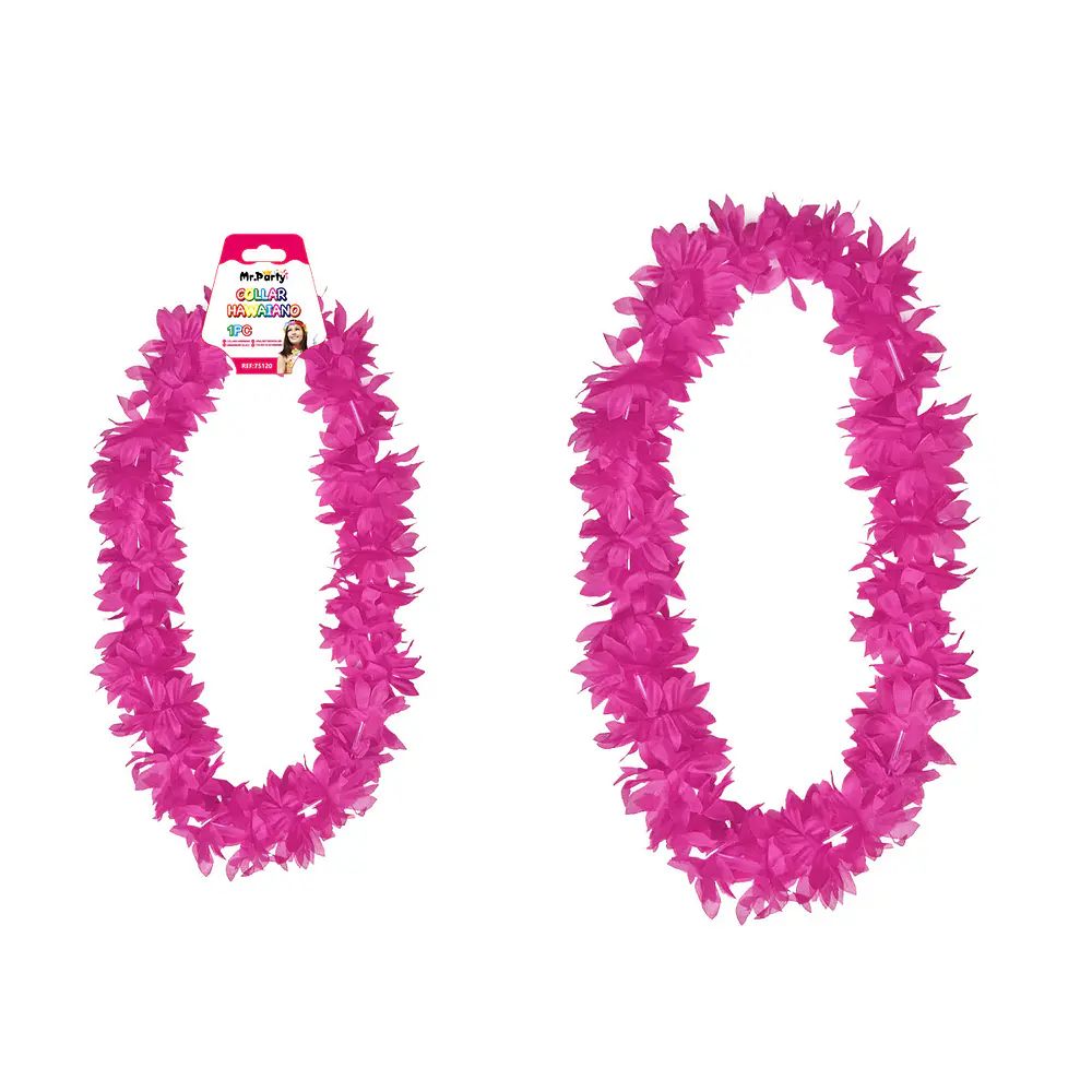 Collar hawaiano pétalo de margarita rosado