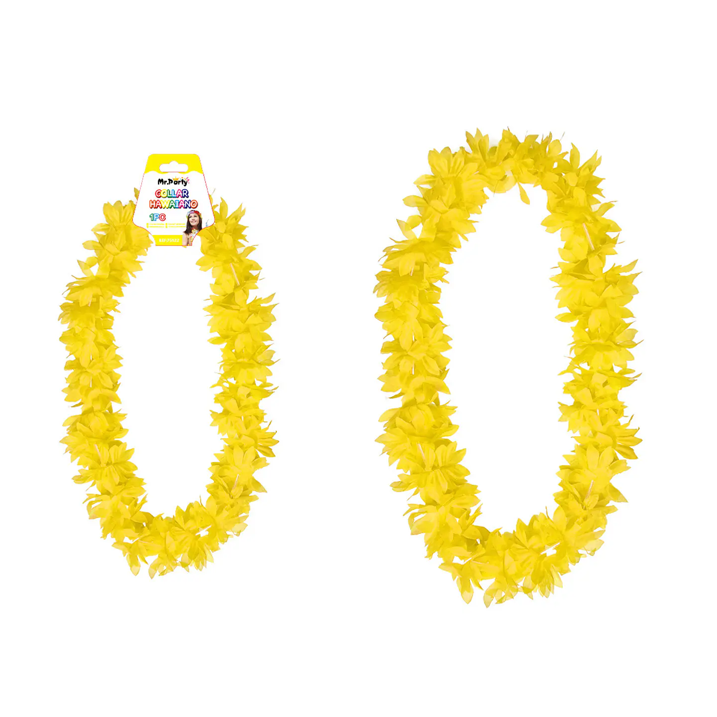 Collar hawaiano pétalo de margarita amarillo 1
