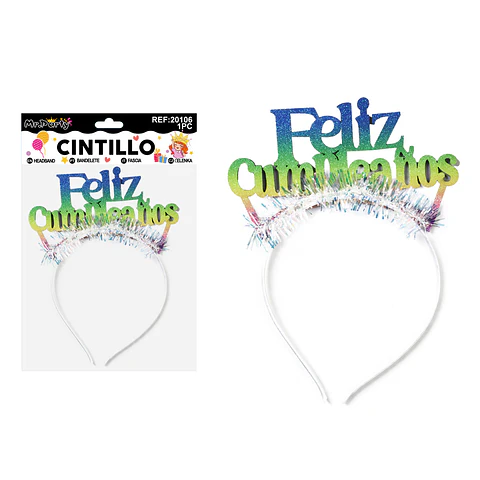 Cintillo Feliz Cumpleaños multicolor