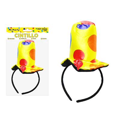 Cintillo de payaso con sombrero alto