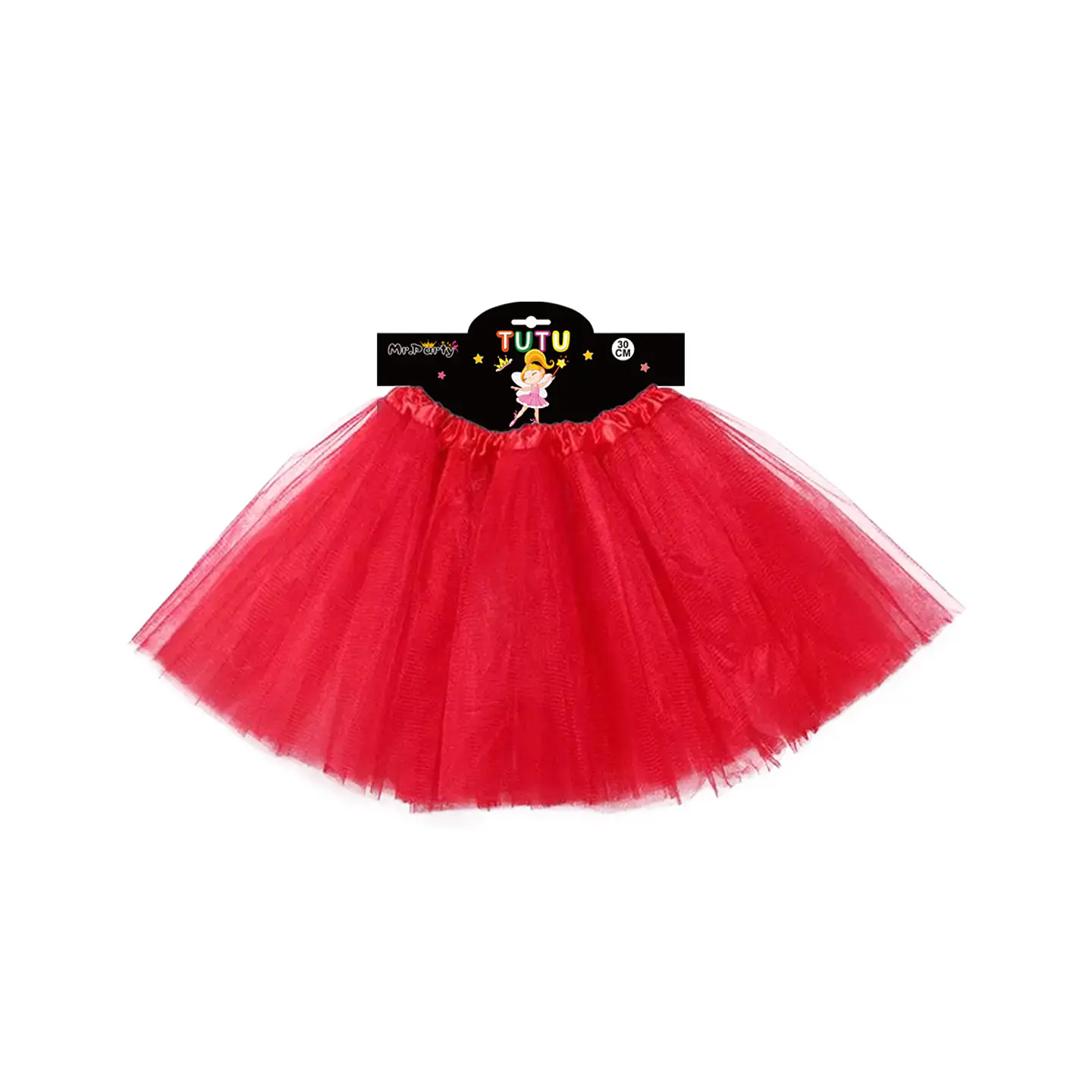 Falda tutu de 3 capas 30cm rojo 1
