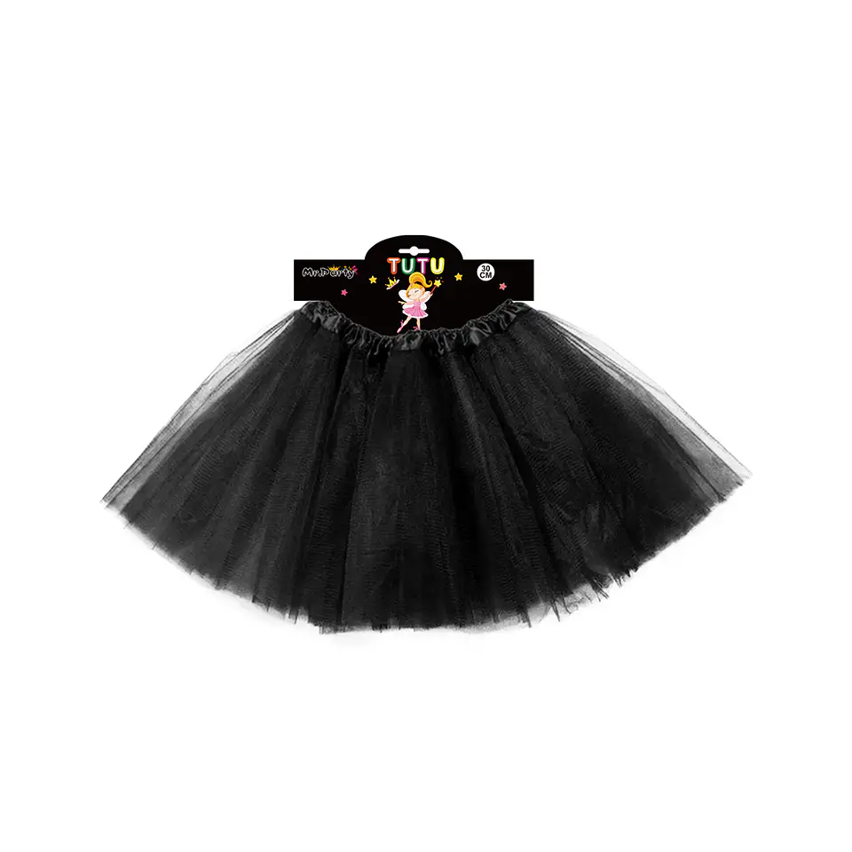 Falda tutu de 3 capas 30cm negro 1
