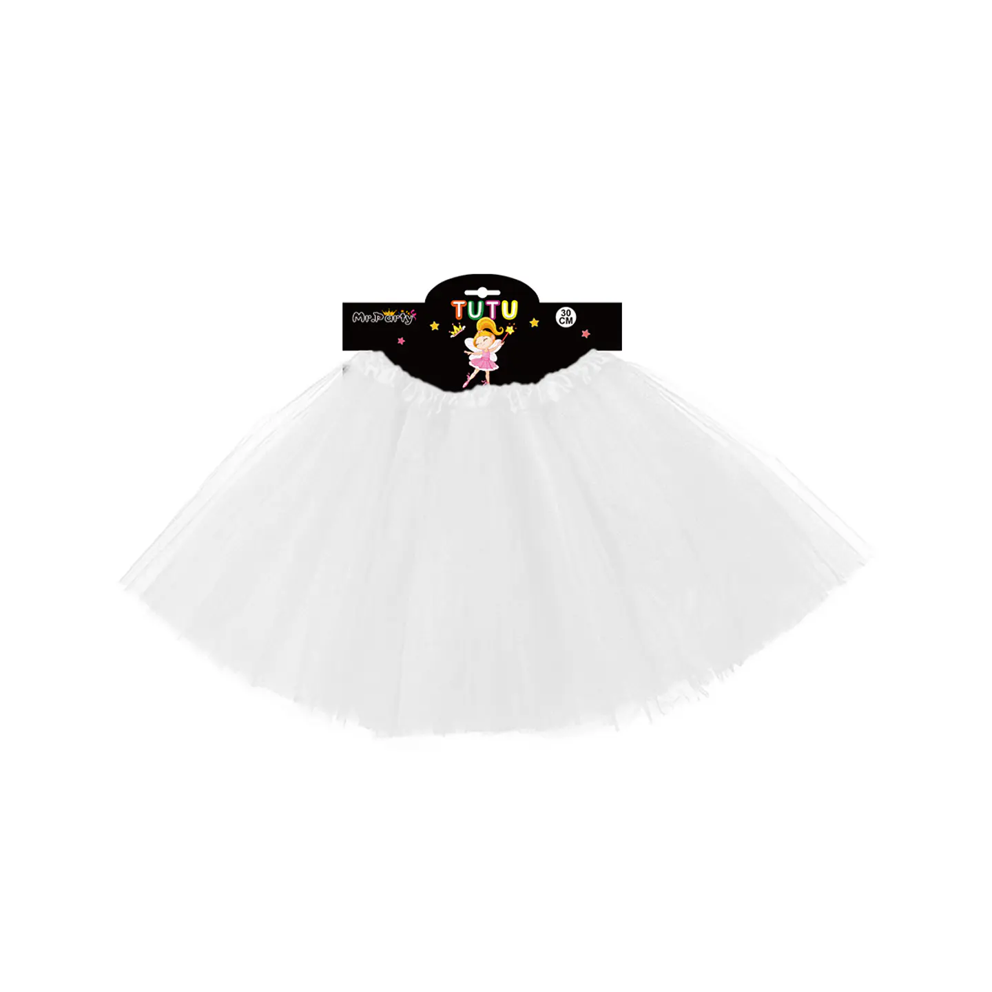 Falda tutu de 3 capas 30cm blanco 1