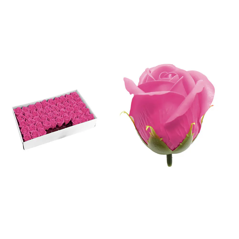 Rosas de jabón aromáticas rosado 5cm 50 piezas