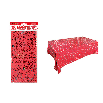Mantel con estrellas rojo 137*183cm  