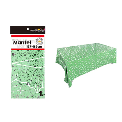 Mantel con estrellas verde claro 137*183cm  