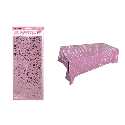 Mantel con estrellas rosa 137*183cm  