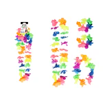 Set de collar cotillón hawaiano multicolor fluor 48cm