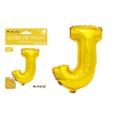 Globo metálico dorado 40cm letra J