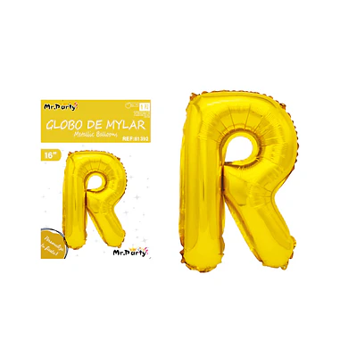 Globo metálico dorado 40cm letra R