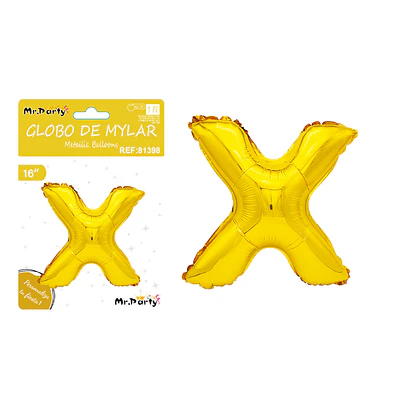 Globo metálico dorado 40cm letra X