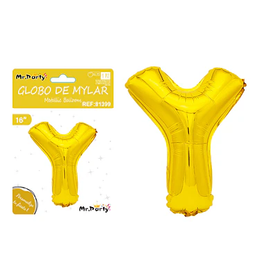 Globo metálico dorado 40cm letra Y