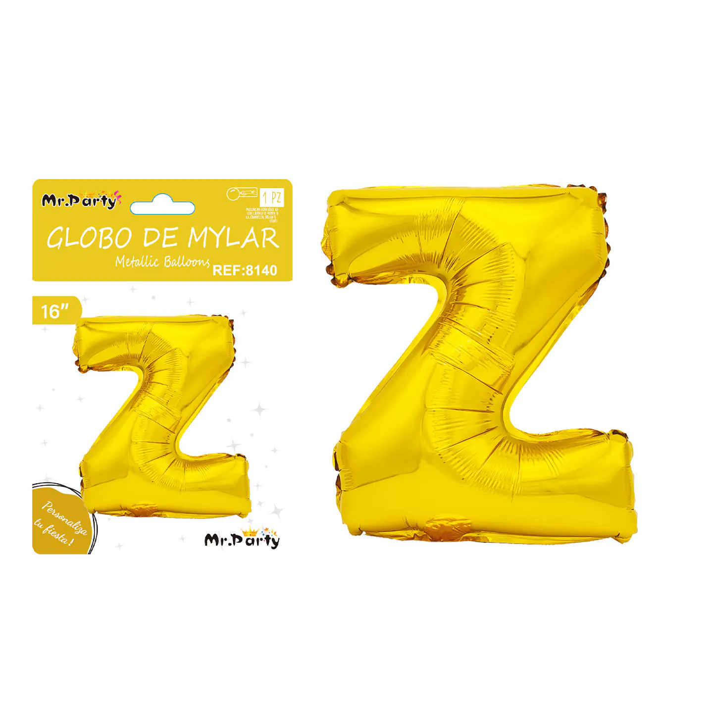 Globo metálico dorado 40cm letra Z 1