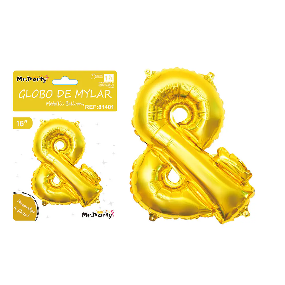 Globo metálico dorado 40cm signo & 