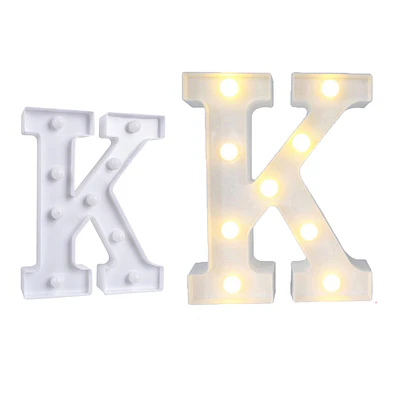 Letra K con luz led 22cm