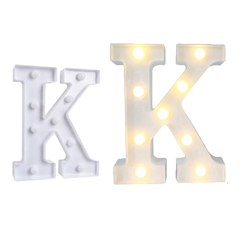 Letra K con luz led 22cm