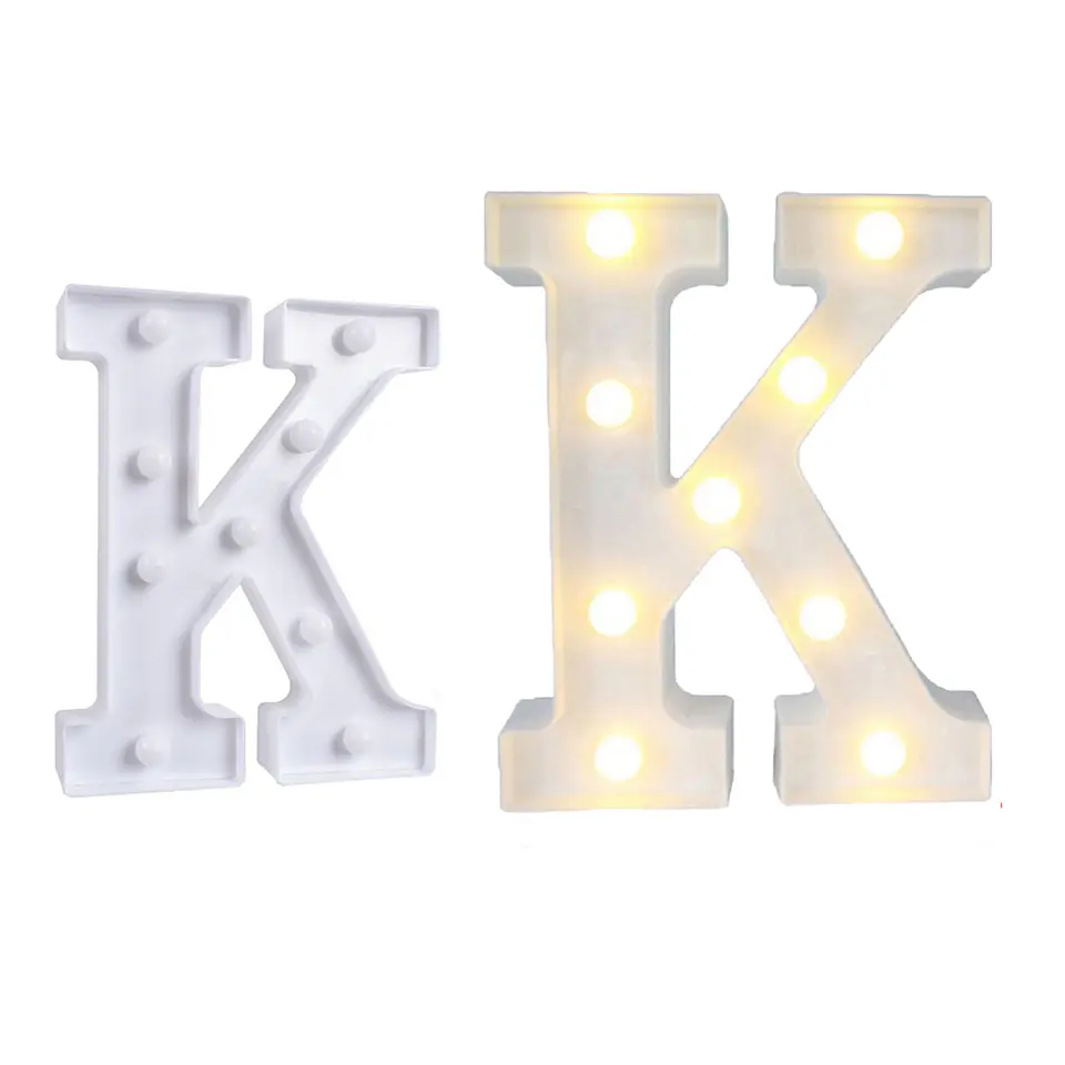 Letra K con luz led 22cm 2