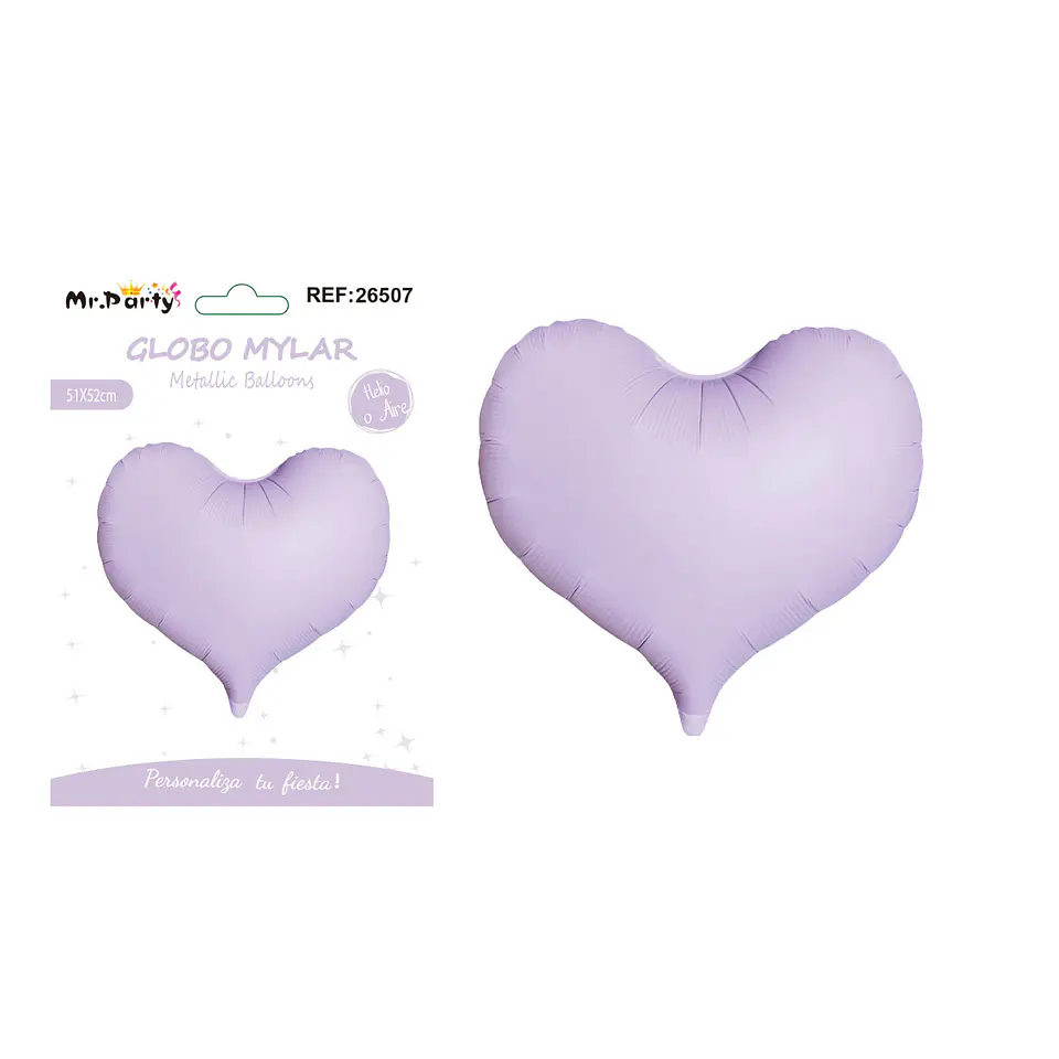 Globo metálico corazón mate morado 51*52cm 1