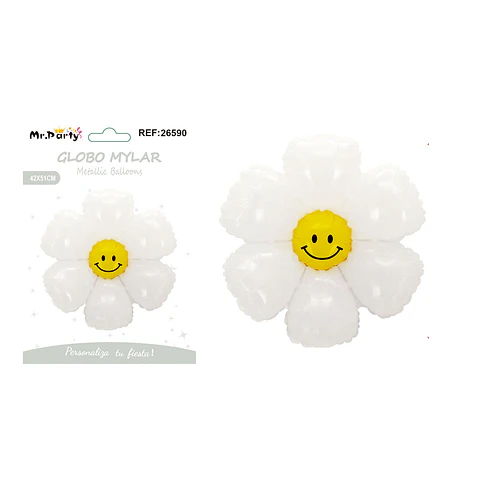 Globo metálico margarita blanco 42*51cm