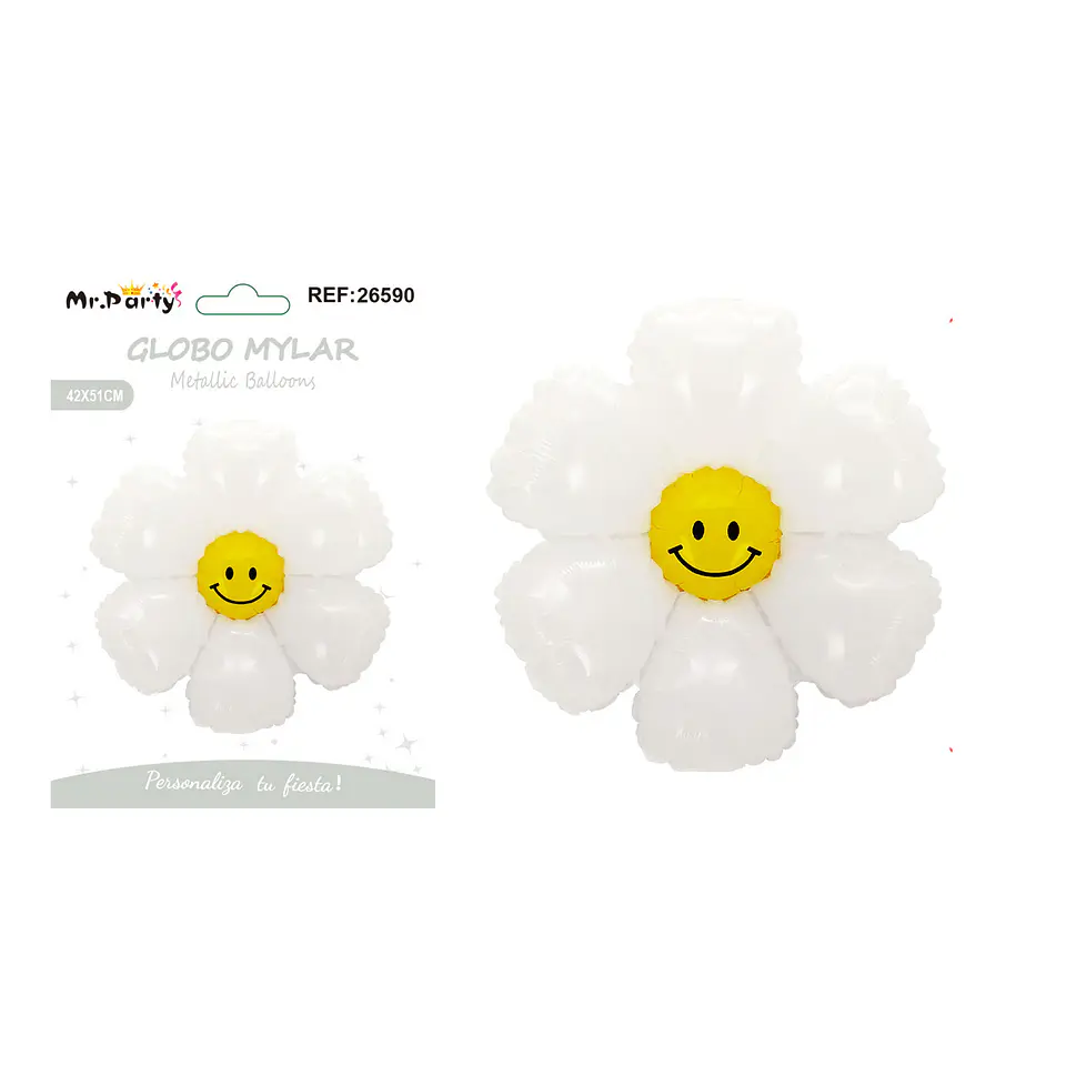 Globo metálico margarita blanco 42*51cm 1